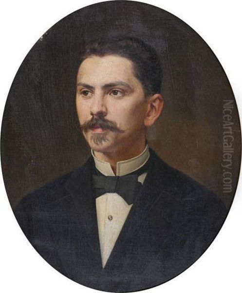 Retrato Masculino. Oil Painting by Antonio Caba y Casamitjana