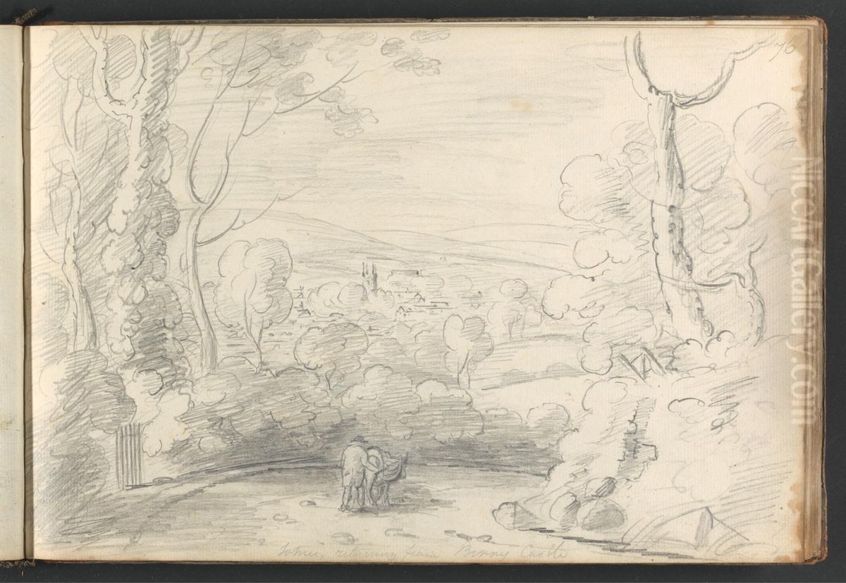 Totnes Returning from Berry Castle Oil Painting by William Brockedon