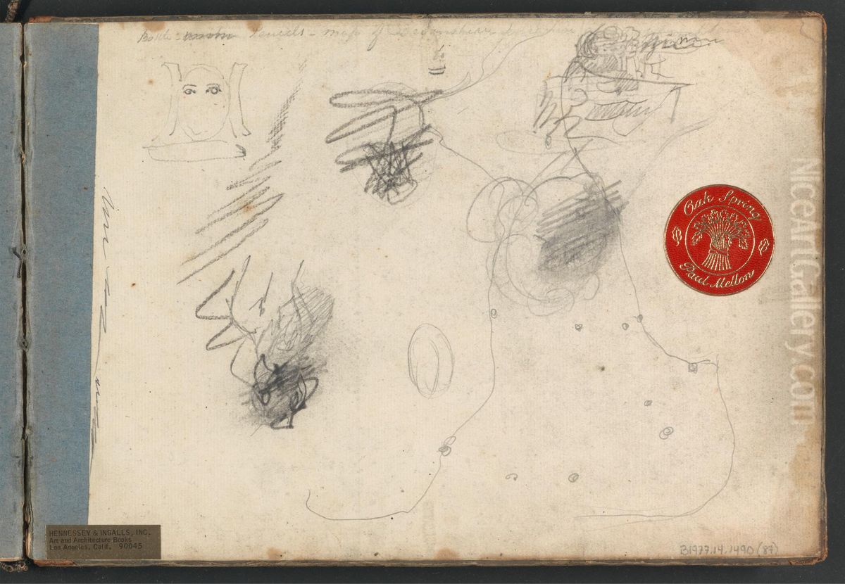 Various Unknown Sketches, crossed out Oil Painting by William Brockedon