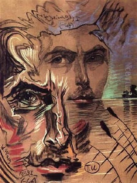 Portrait of Tadeusz Ficowski Oil Painting by Stanislaw Ignacy Witkiewicz (Witkacy)