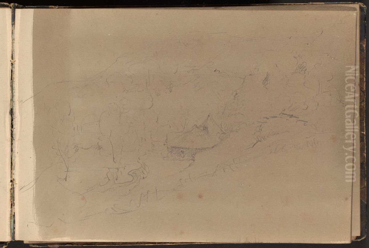 Rural Landscape Oil Painting by William Brockedon