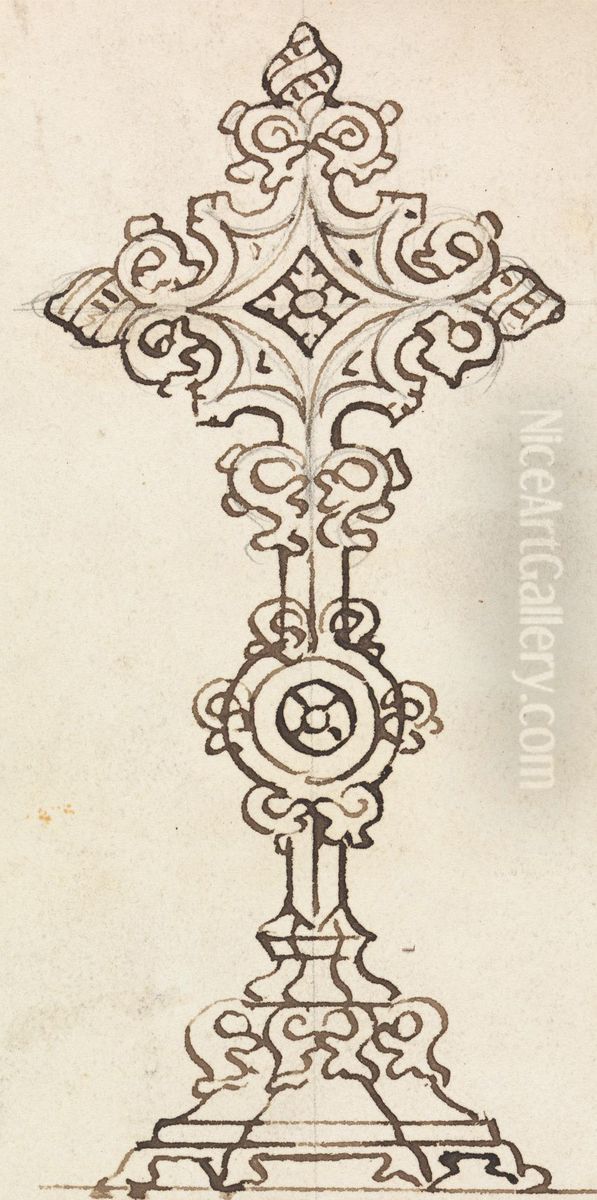 Design for a Monstrance Oil Painting by Augustus Pugin