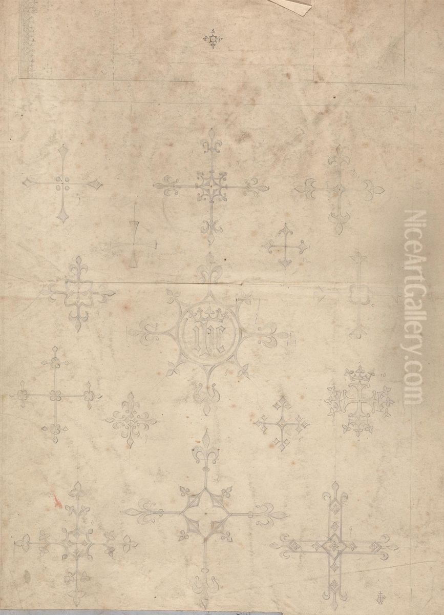 Designs for Gothic Ornamentation Oil Painting by Augustus Pugin