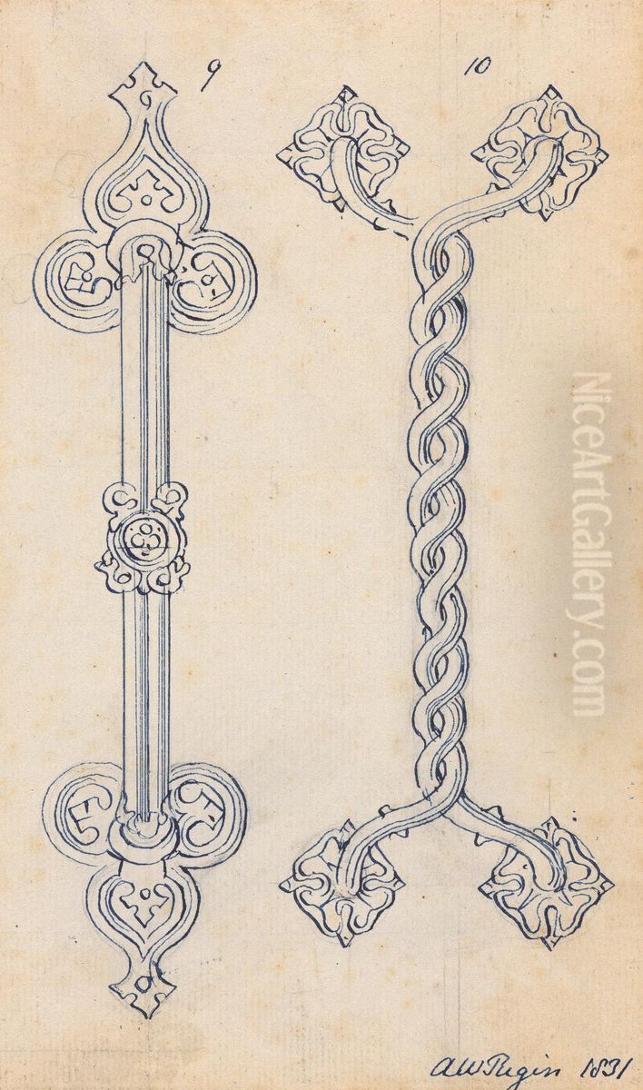 Designs for Gothic Ornamentation Oil Painting by Augustus Pugin