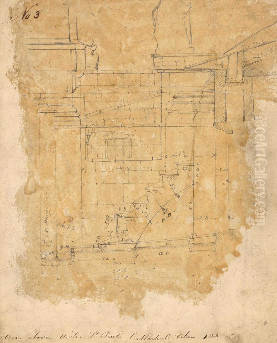 Section above Aisles, St. Paul's Cathedral Oil Painting by Augustus Pugin