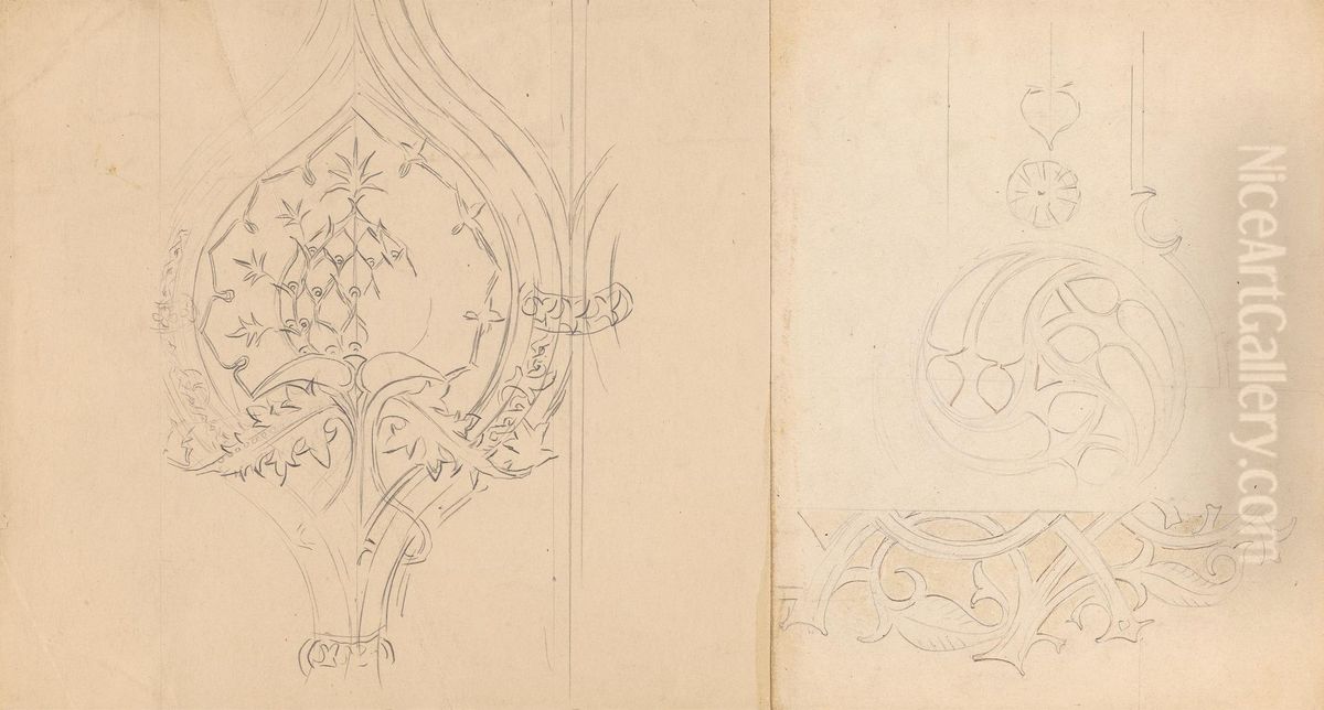 Designs for Gothic Ornamentation Oil Painting by Augustus Pugin
