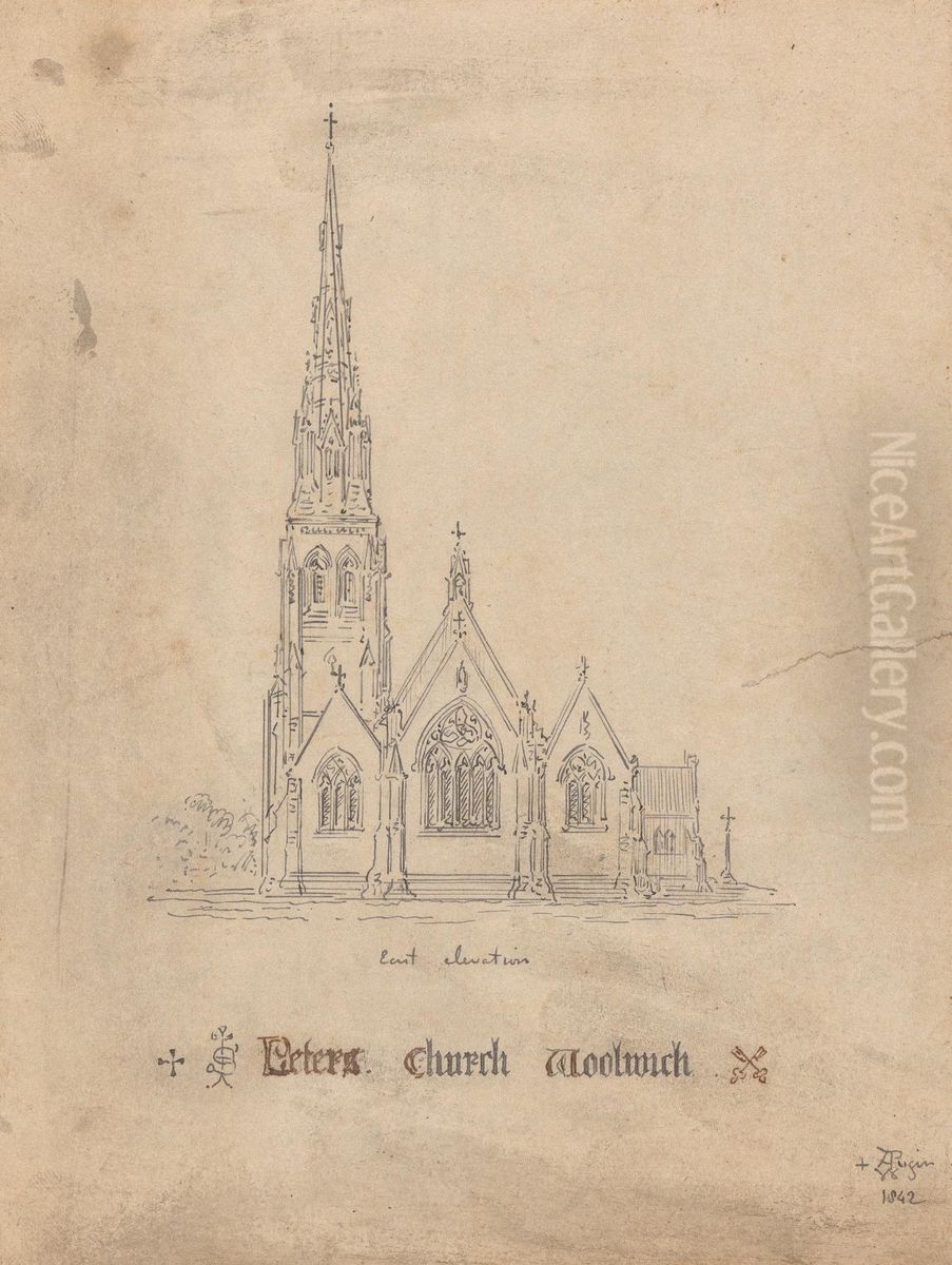 St. Peter's Church, Woolwich Oil Painting by Augustus Pugin