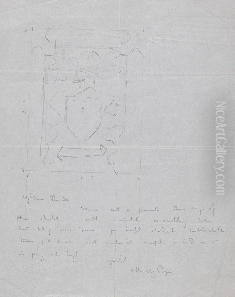 Design for a Coat of Arms Oil Painting by Augustus Pugin