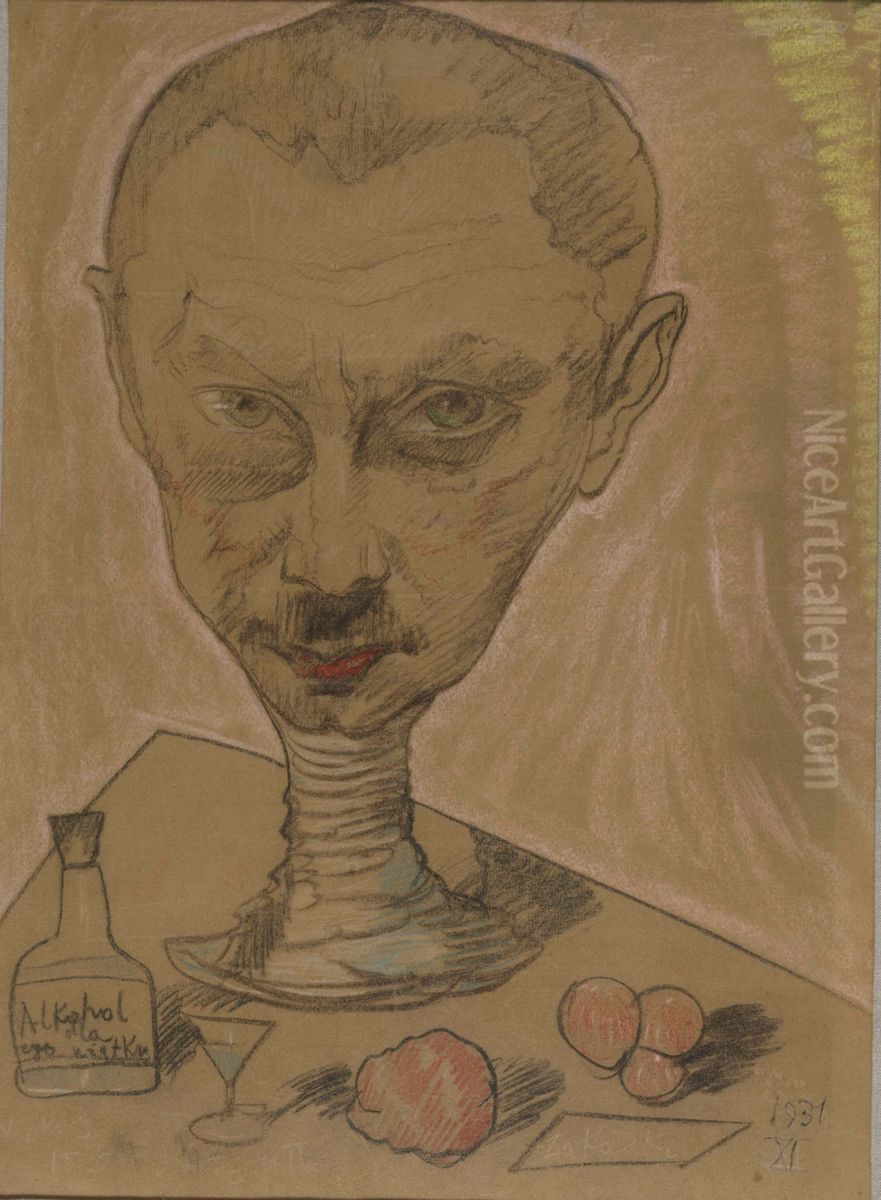 Portret nieznanego mezczyzny Oil Painting by Stanislaw Ignacy Witkiewicz (Witkacy)