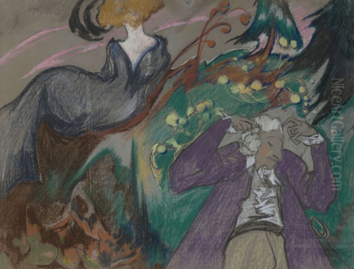 Kompozycja Oil Painting by Stanislaw Ignacy Witkiewicz (Witkacy)