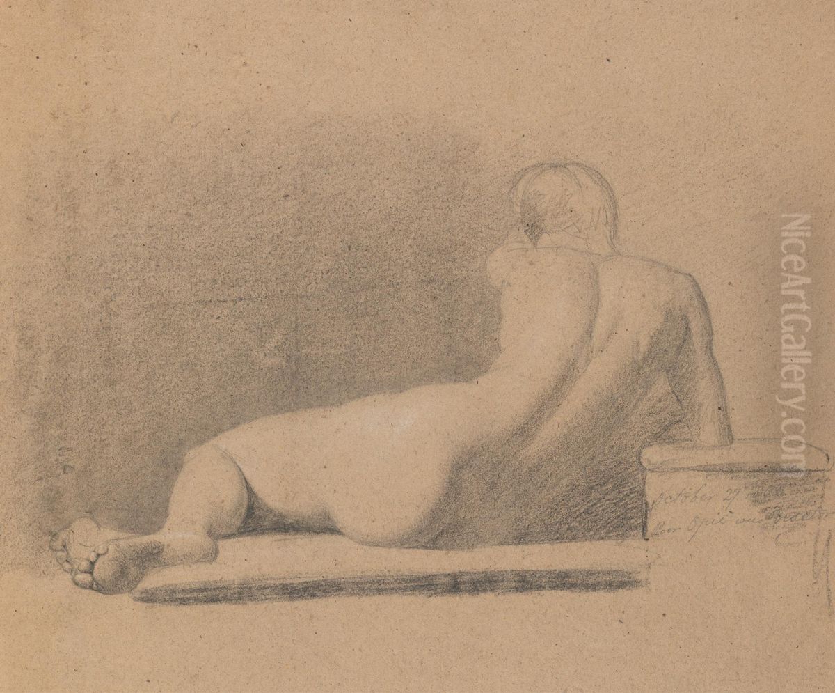 Study of a Reclining, Nude Figure Oil Painting by Benjamin Haydon
