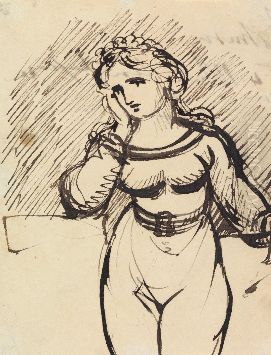 Figure Study of a Woman Oil Painting by Benjamin Haydon