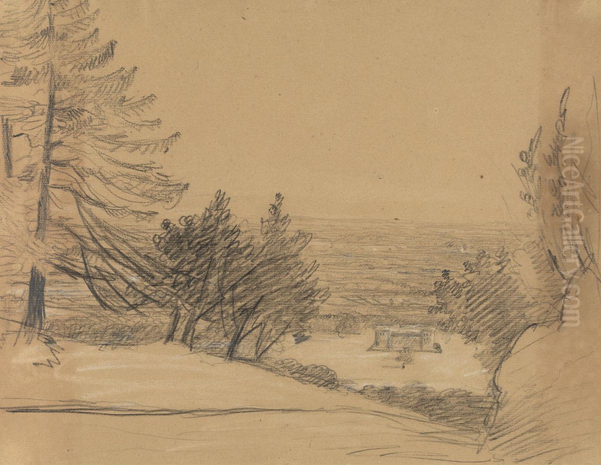 Landscape with Castle Oil Painting by Benjamin Haydon