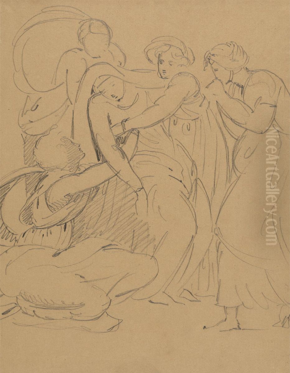 Study of a Dramatic Scene Oil Painting by Benjamin Haydon