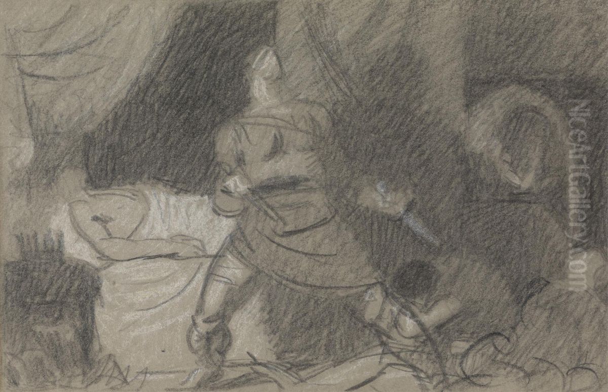 The Murder of Duncan - Macbeth with the Daggers Oil Painting by Benjamin Haydon