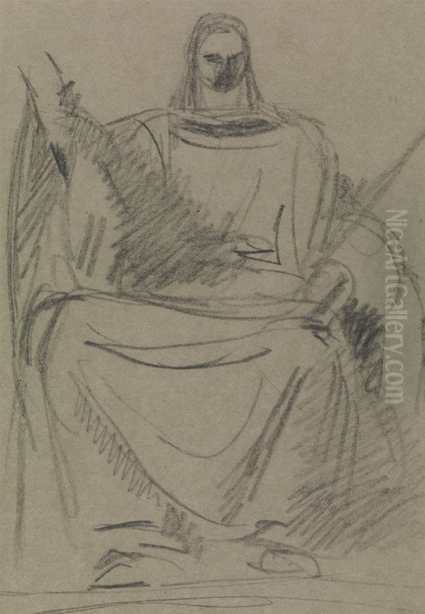 Study of a Seated Male Figure Oil Painting by Benjamin Haydon