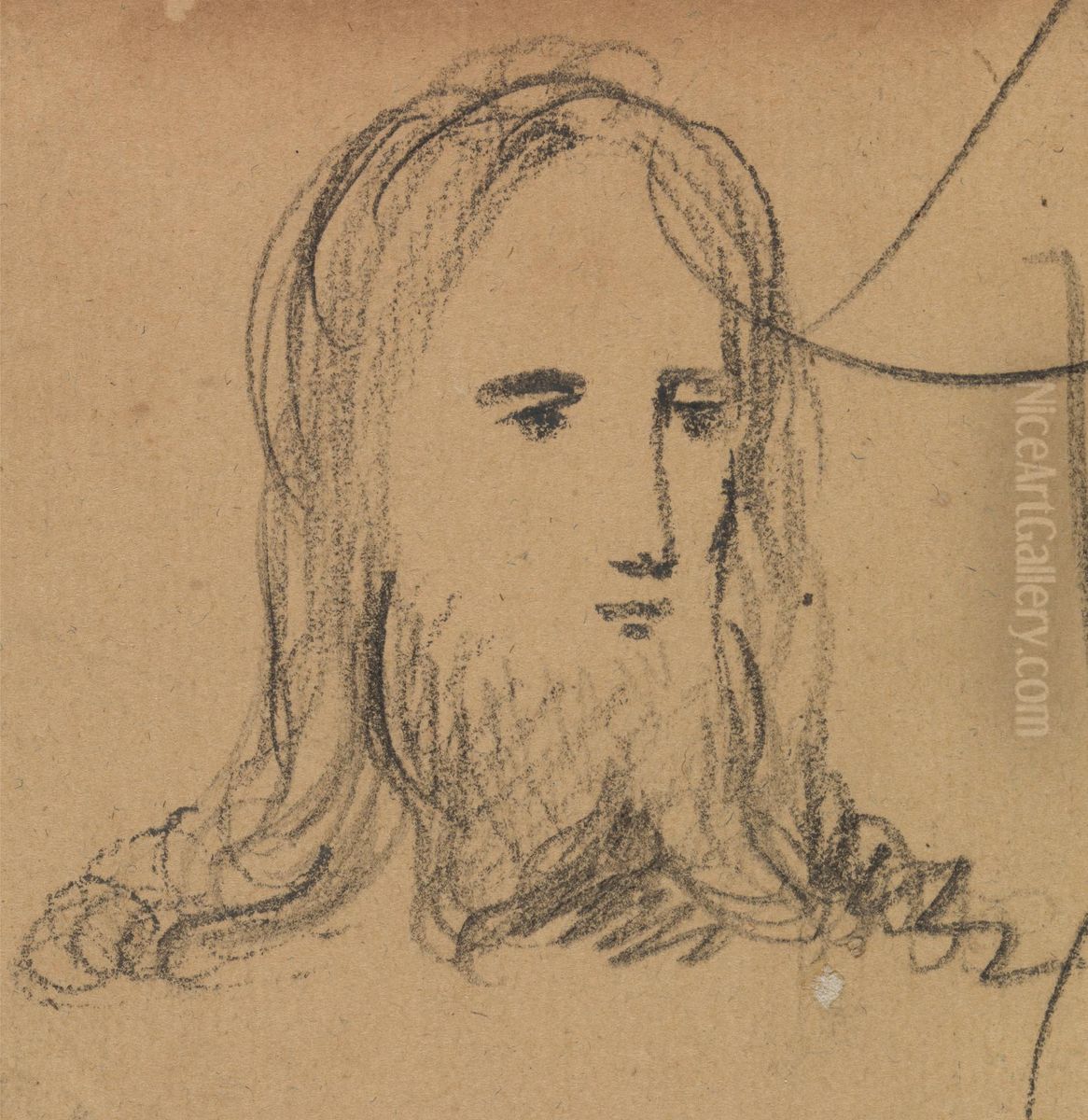 Study of the Face of Jesus Oil Painting by Benjamin Haydon