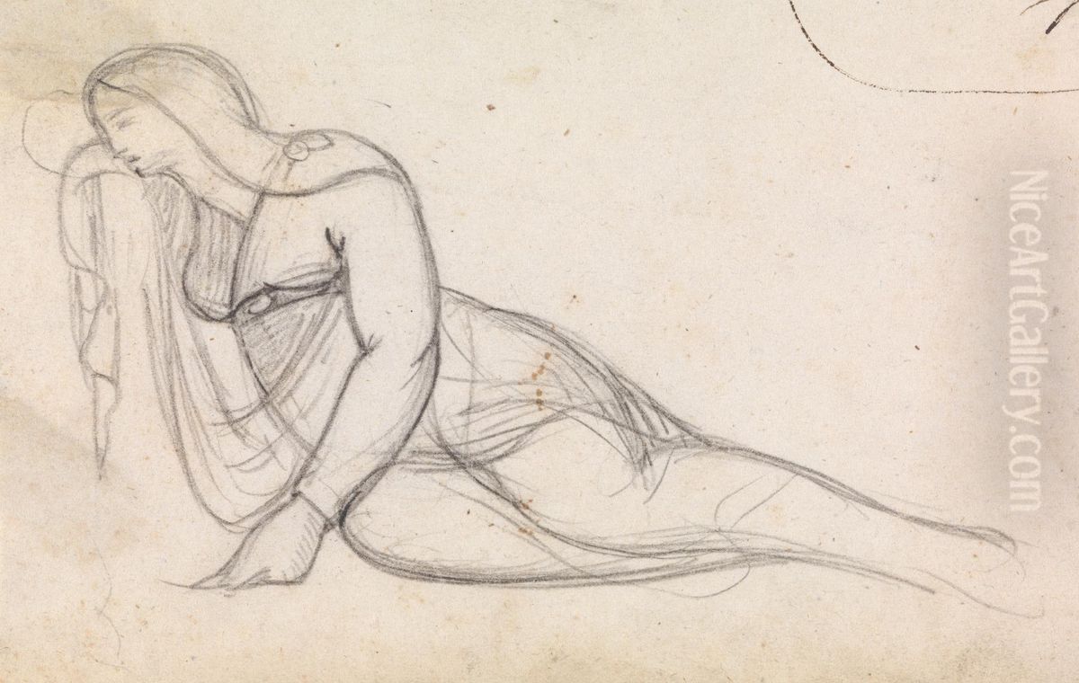 Study of a Woman in a Partial Recline Oil Painting by Benjamin Haydon