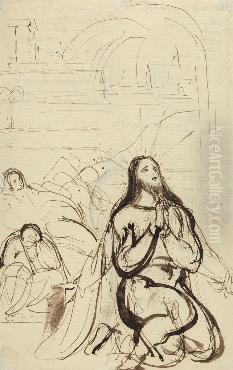 Study for, Agony in the Garden Oil Painting by Benjamin Haydon