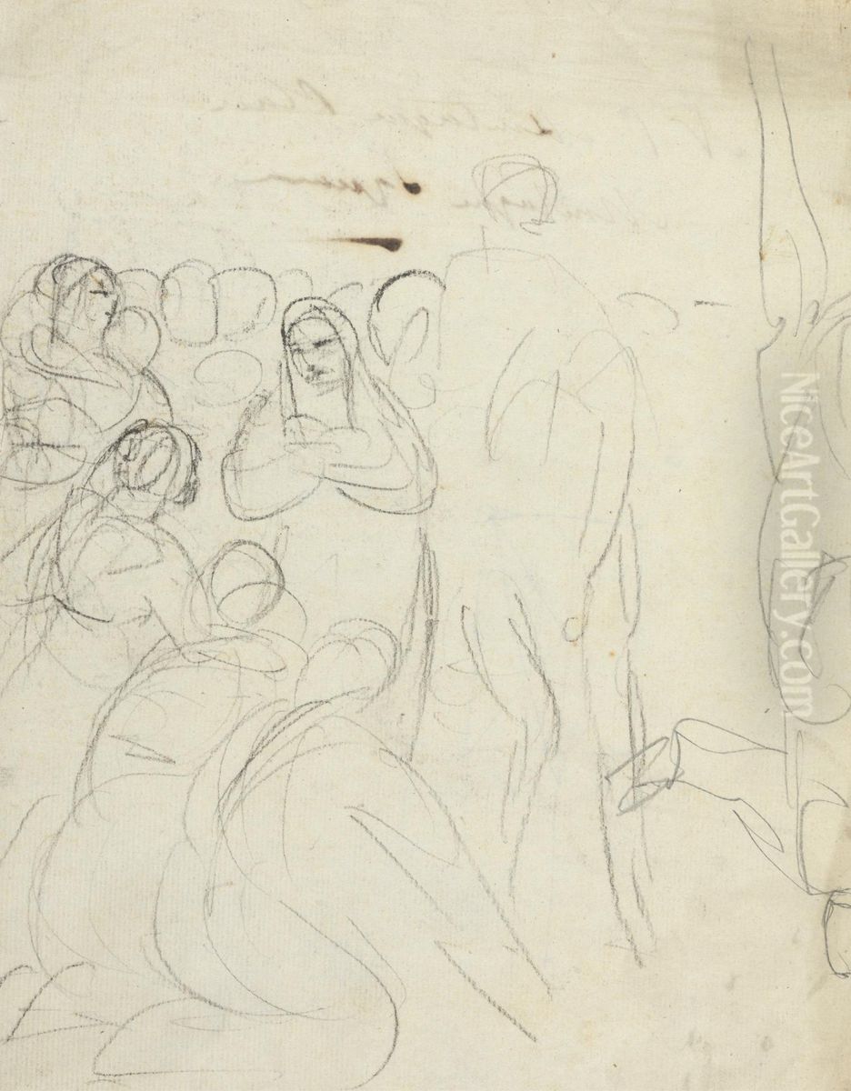 Study for a Gathering of People Oil Painting by Benjamin Haydon