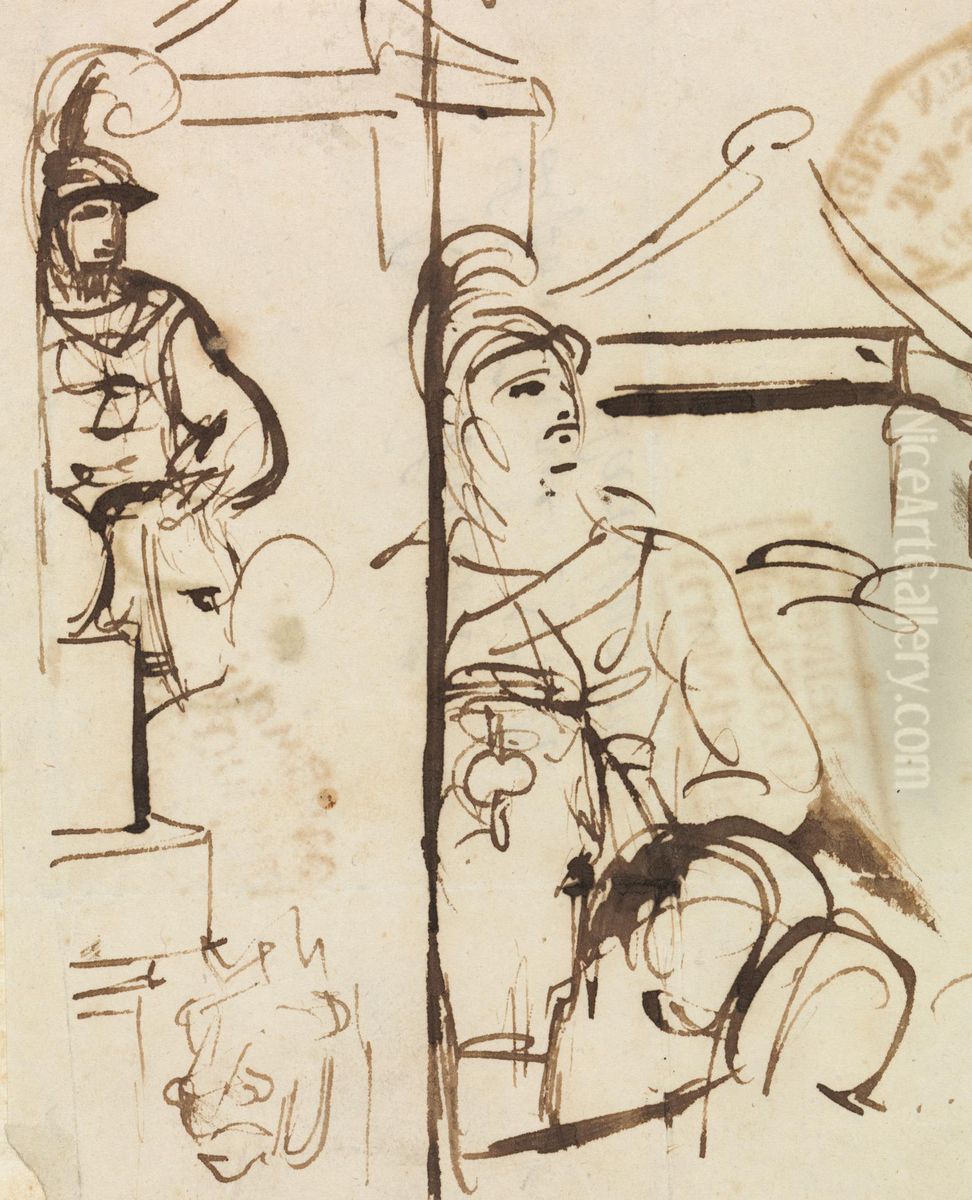 Compositional Study of Soldiers Oil Painting by Benjamin Haydon