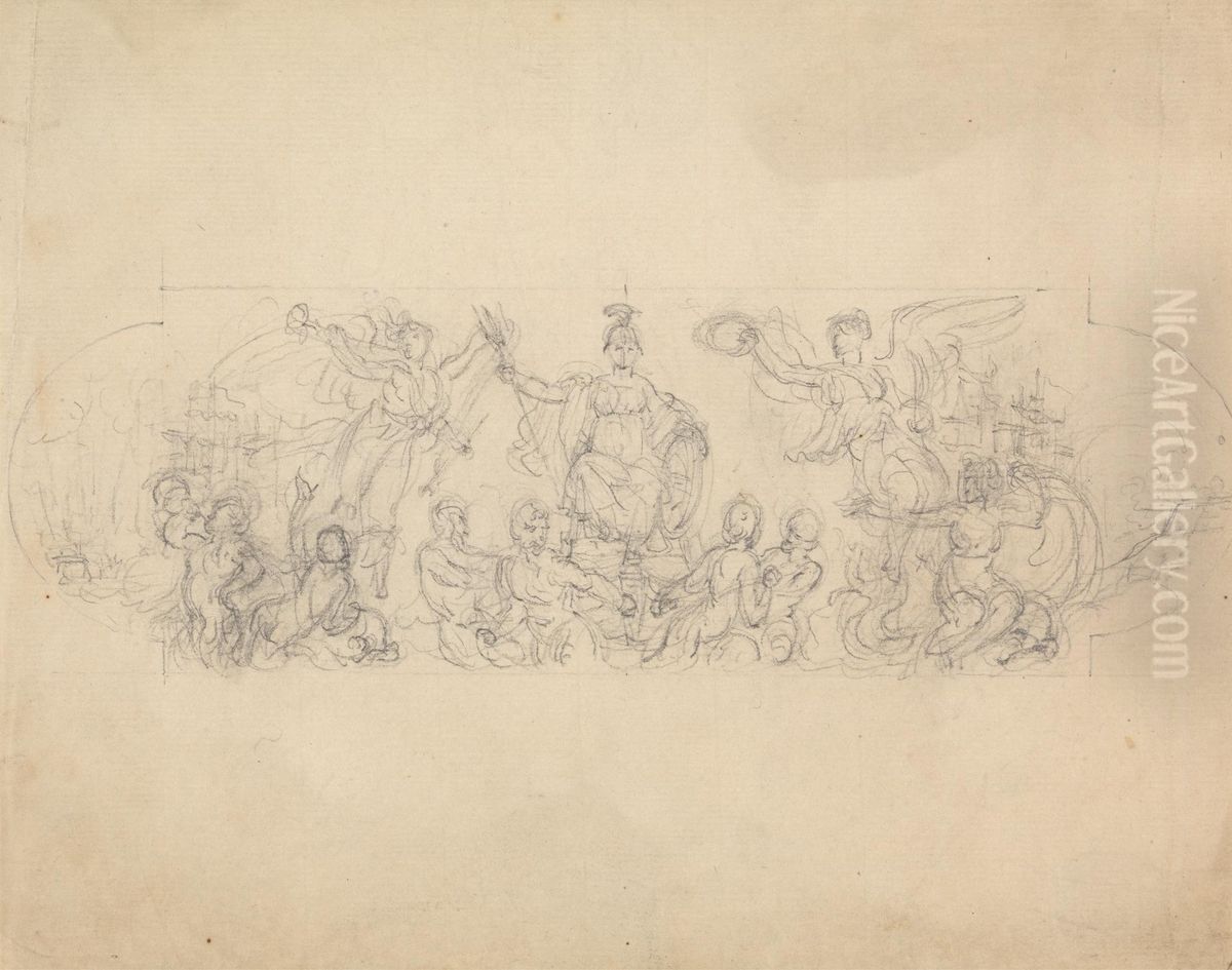 Allegorical Sketch of Victory Oil Painting by Robert Smirke