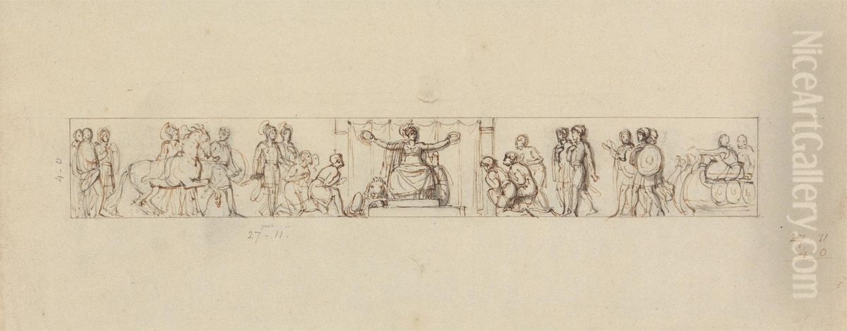 Study for a Relief with Romanesque Figures Oil Painting by Robert Smirke