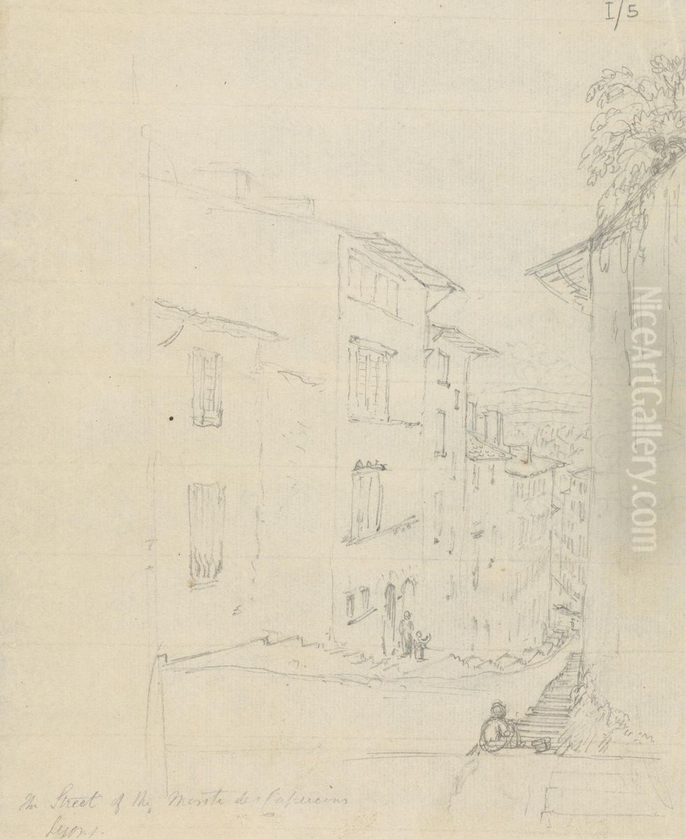 The Street of the Monte de Capucins, Lyon Oil Painting by Robert Smirke