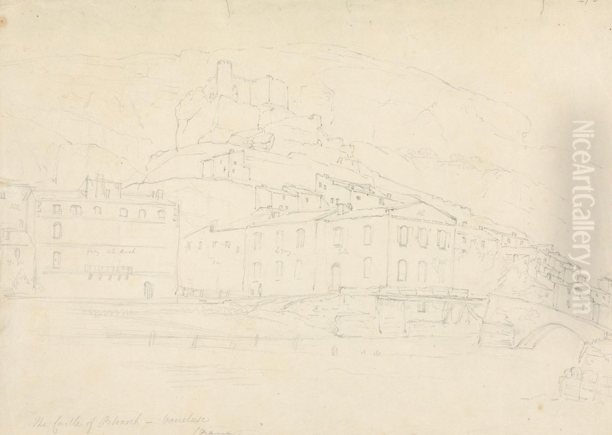 The Castle of Petrarch, Vaucluse, France Oil Painting by Robert Smirke