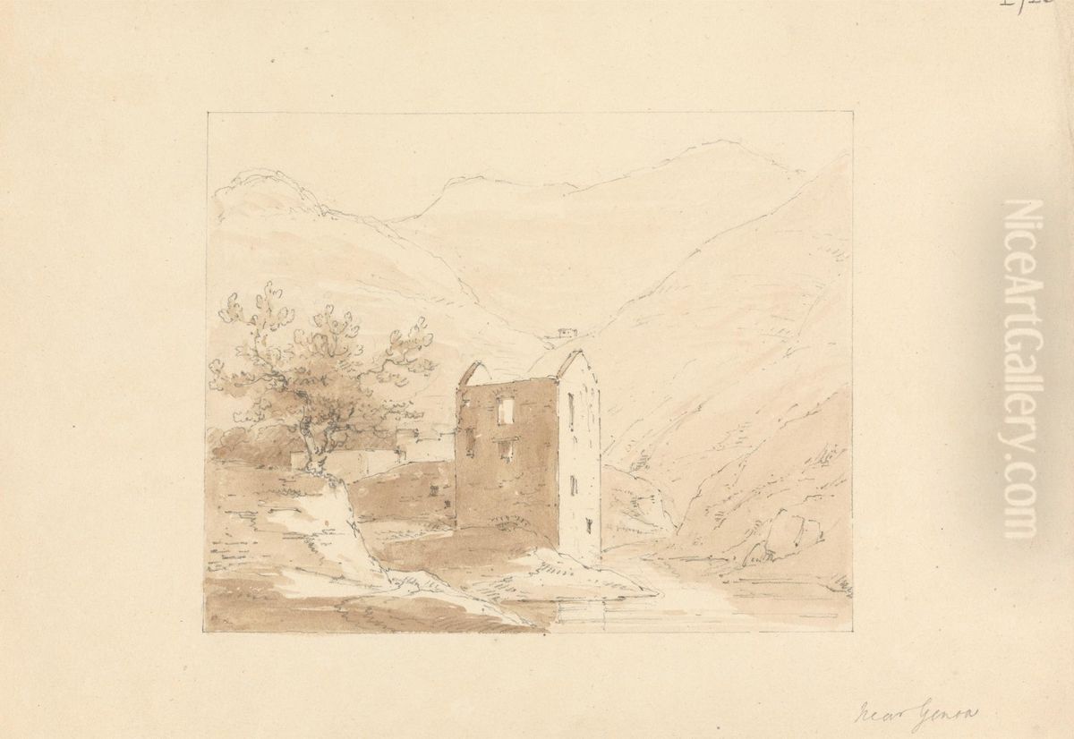 Near Genoa Oil Painting by Robert Smirke