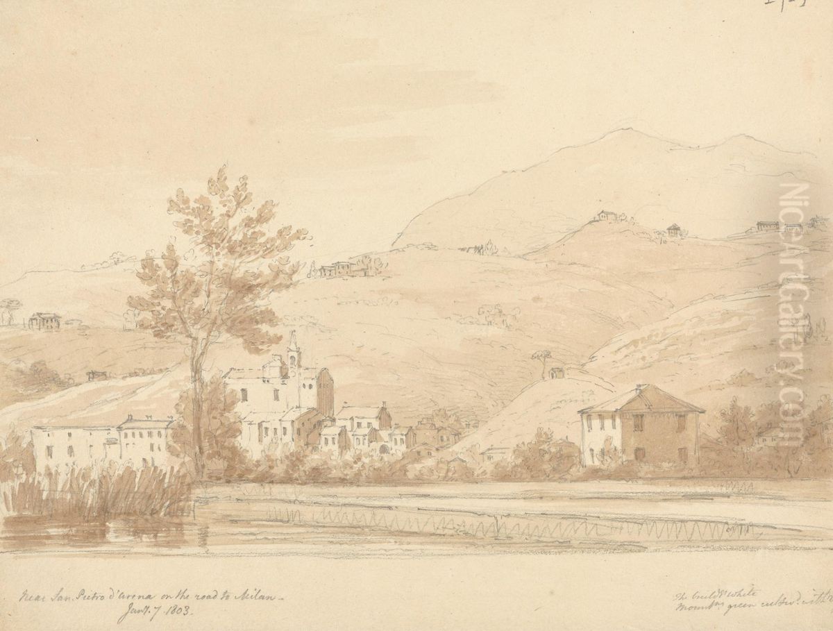 Near San Pietro d'Arena on the Road to Milan Oil Painting by Robert Smirke