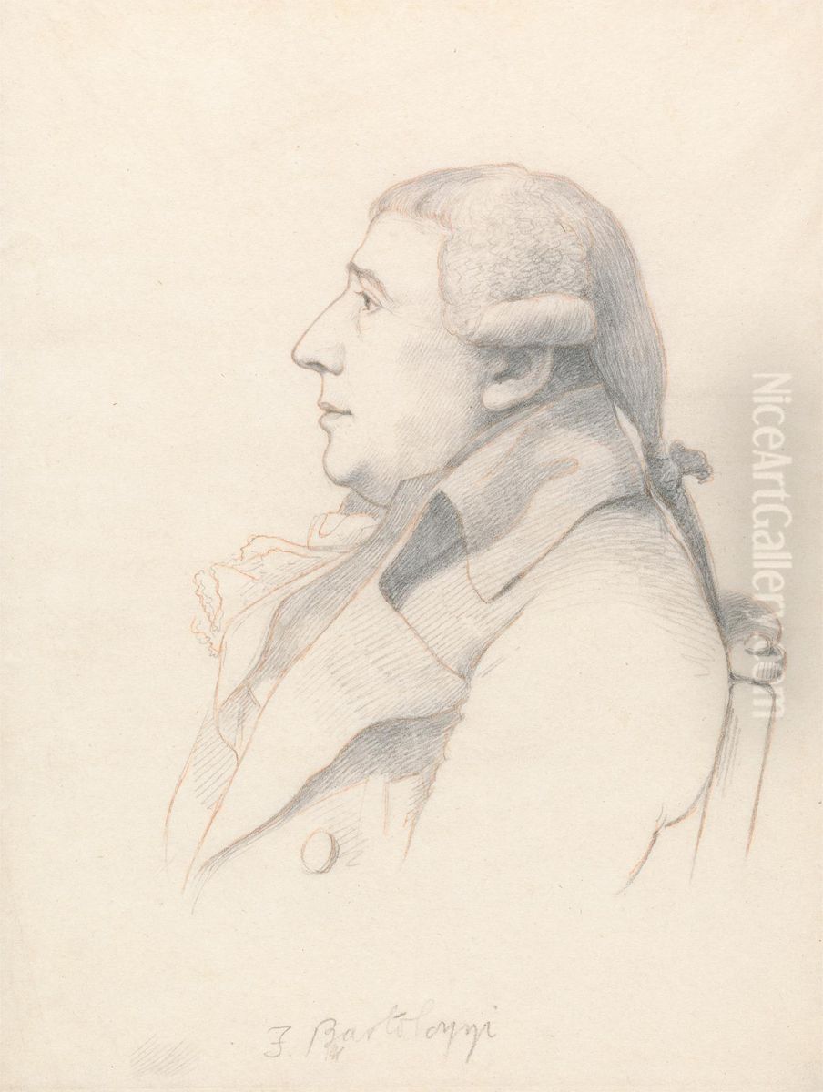 Portrait of Francesco Bartolozzi Oil Painting by William Daniell RA