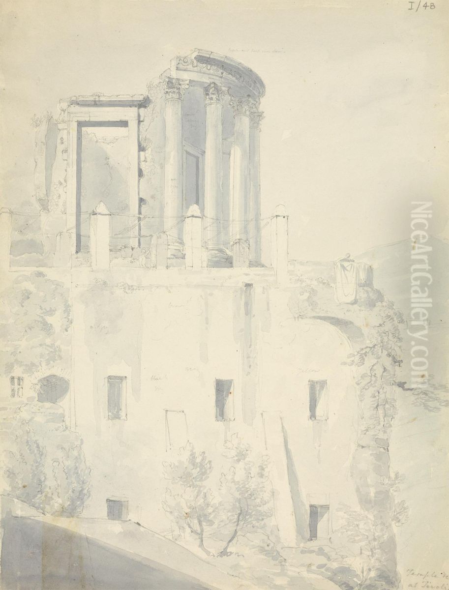 Temple of Vesta at Tivoli Oil Painting by Robert Smirke