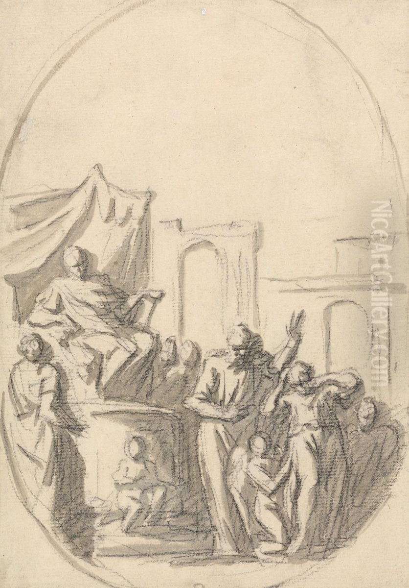 The Blinding of Elymas Oil Painting by James Thornhill