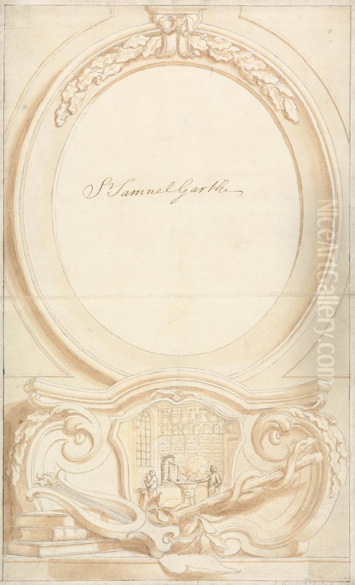 for the Engraved Portrait of Sir Samuel Garth (1661-1719) Oil Painting by Hubert-Francois Gravelot