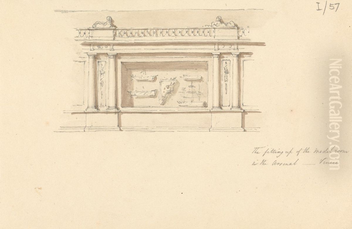 The Fitting Up of the Medal Room in the Arsenal, Venice Oil Painting by Robert Smirke