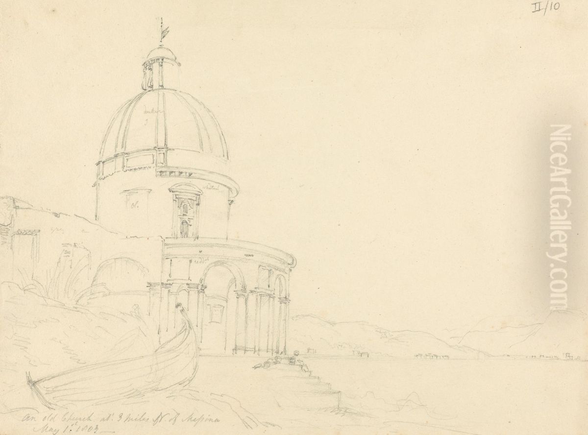 An Old Church, Three Miles Near Messina Oil Painting by Robert Smirke