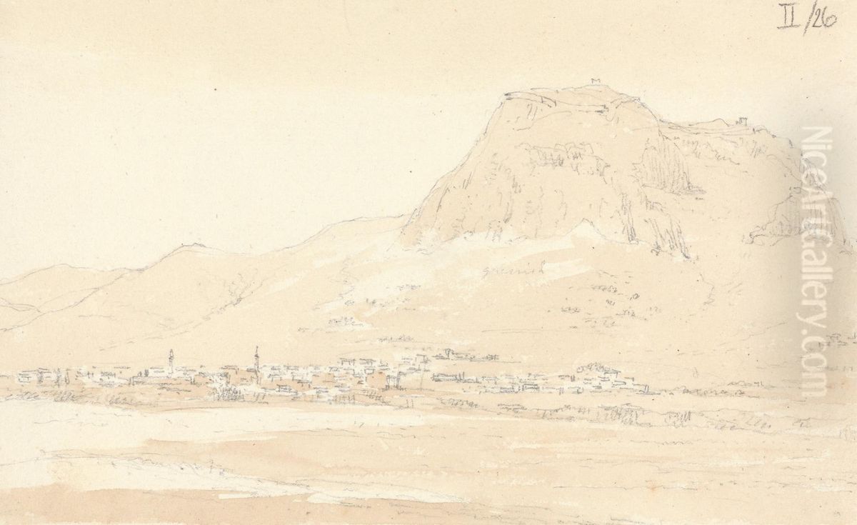 Coastal Town on a Greek Island Oil Painting by Robert Smirke