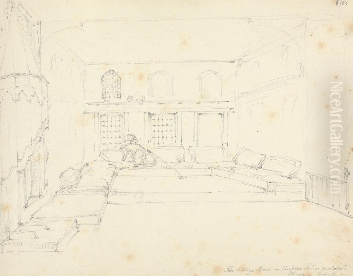 The Sitting Room in a House in Corinth Oil Painting by Robert Smirke