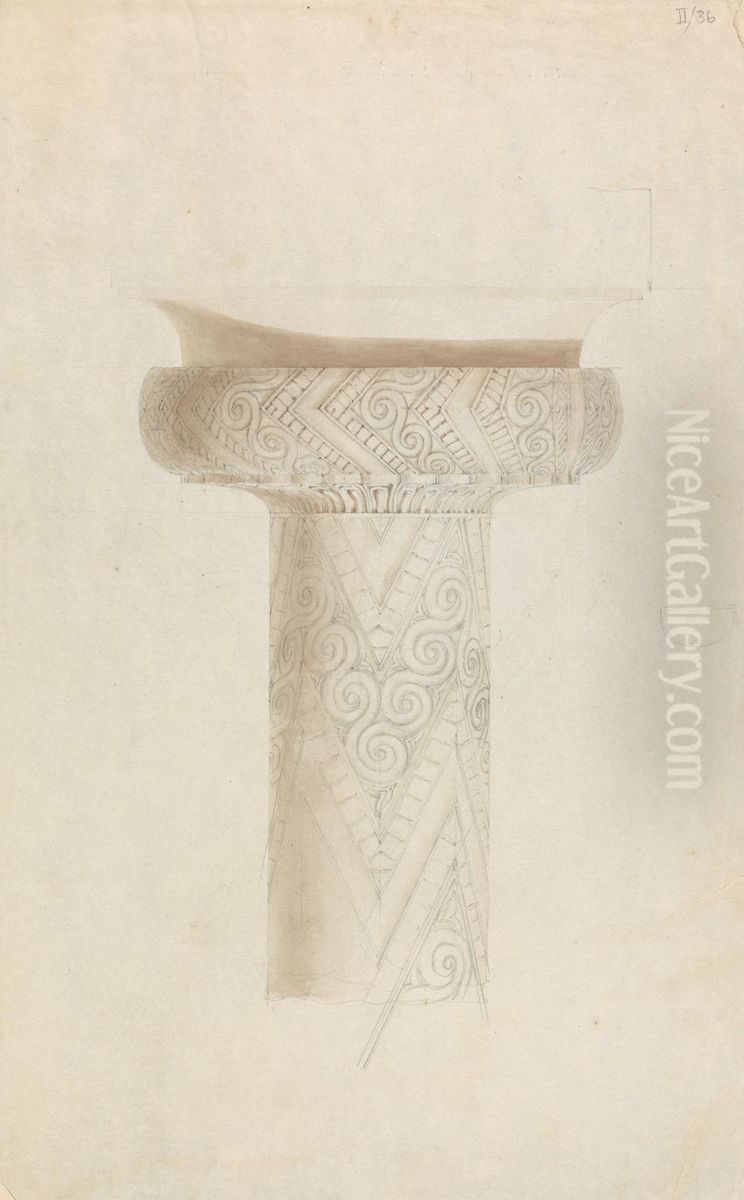 Top Portion of a Pillar Oil Painting by Robert Smirke