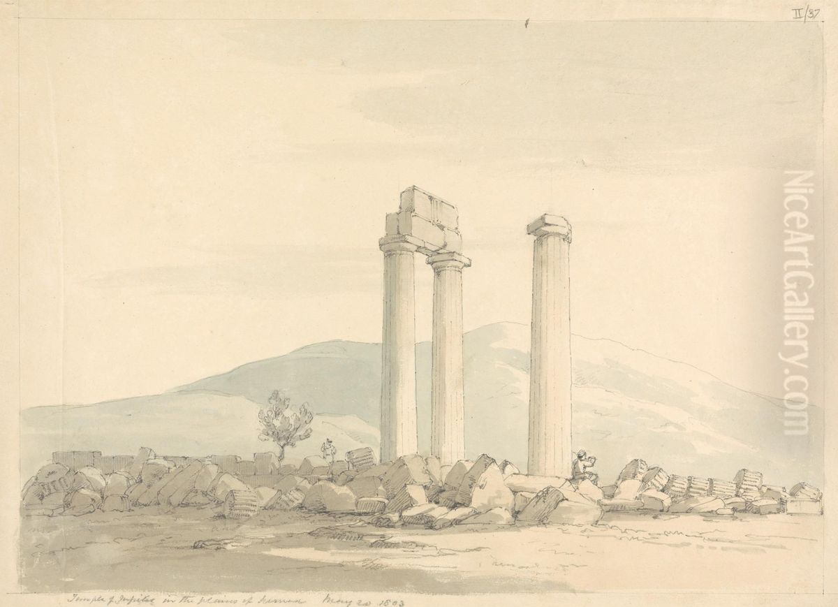Remains of the Temple of Jupiter in the Plains of Nemea, Greece Oil Painting by Robert Smirke