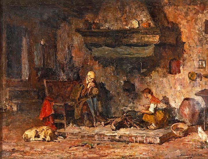 Interior Oil Painting by Maximo Juderias Caballero