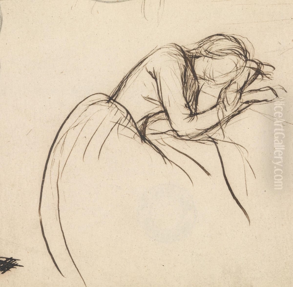 A Woman Bowed in Grief Oil Painting by Sir John Everett Millais