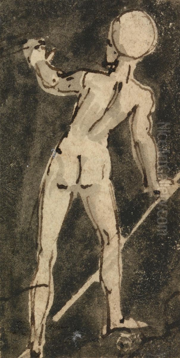 Back of Naked Figure Oil Painting by Thomas Stothard
