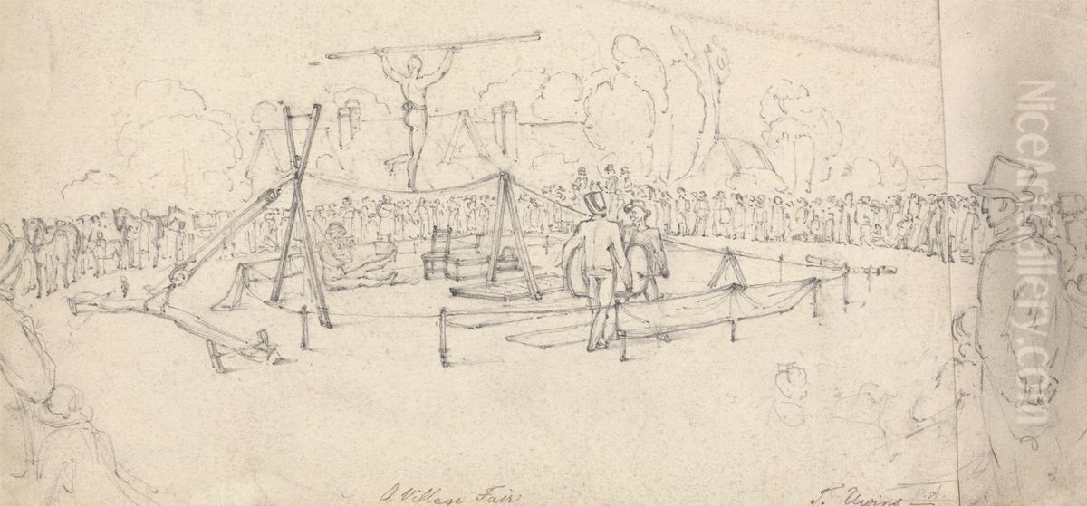 A Village Fair Oil Painting by Thomas Uwins