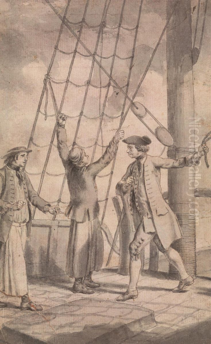 The Murder of Kenith Hossack by Captain Lowry Oil Painting by Samuel Wale