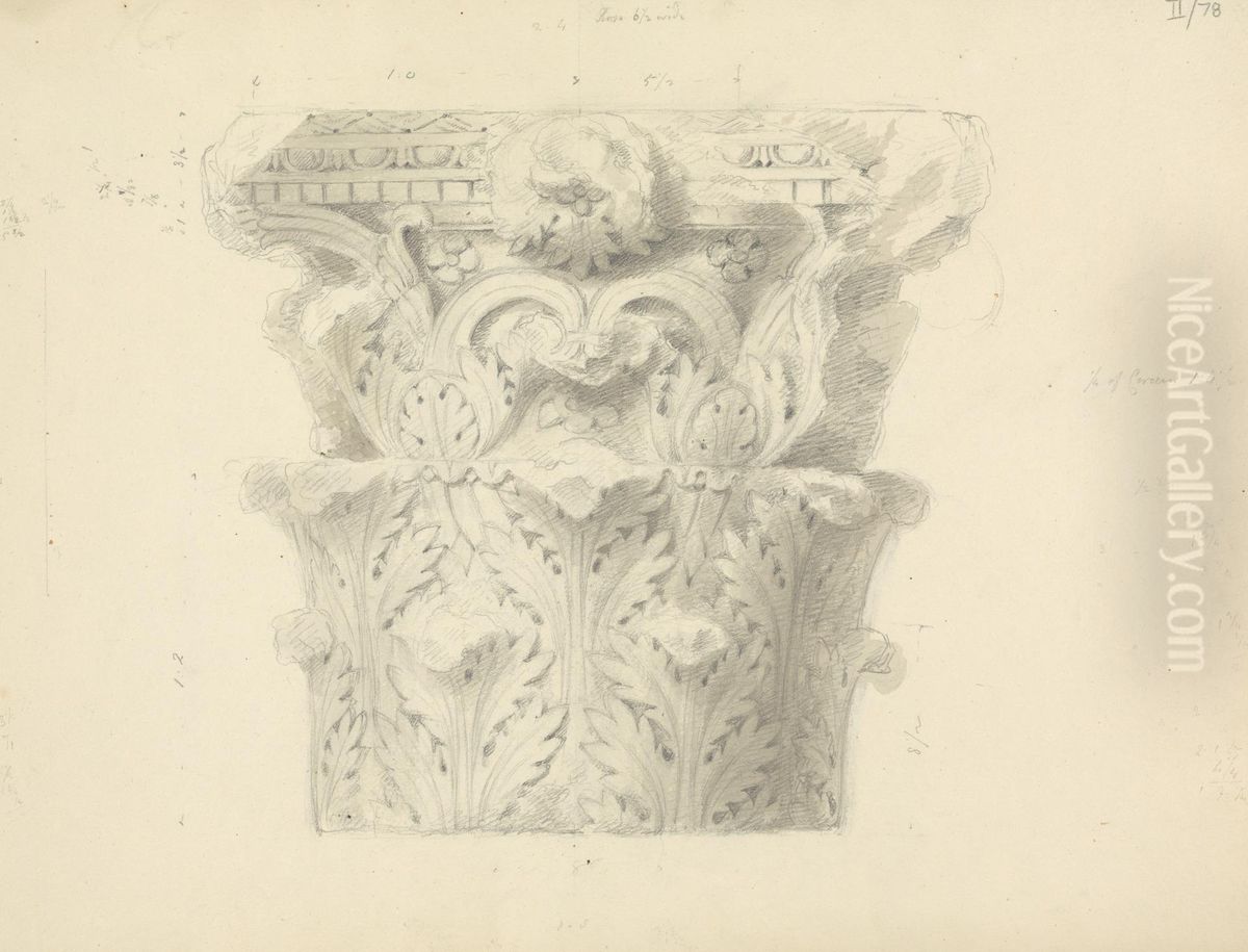 Study of the Capital of a Pillar Oil Painting by Robert Smirke