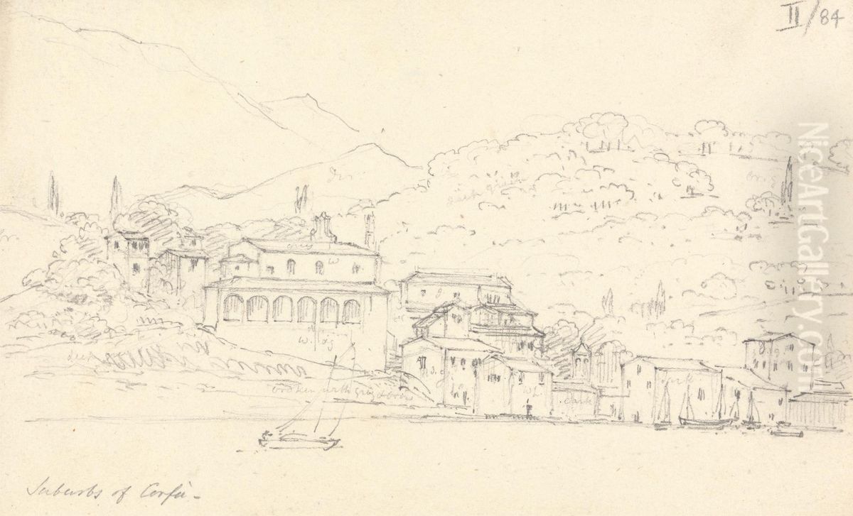 Suburbs of Corfu Oil Painting by Robert Smirke