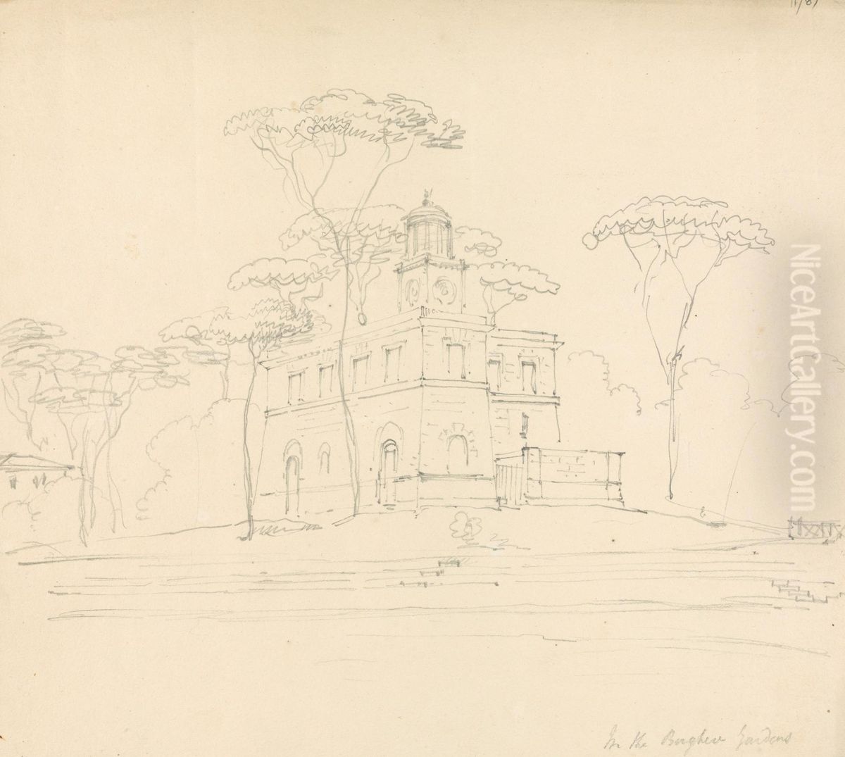 In a Garden Oil Painting by Robert Smirke