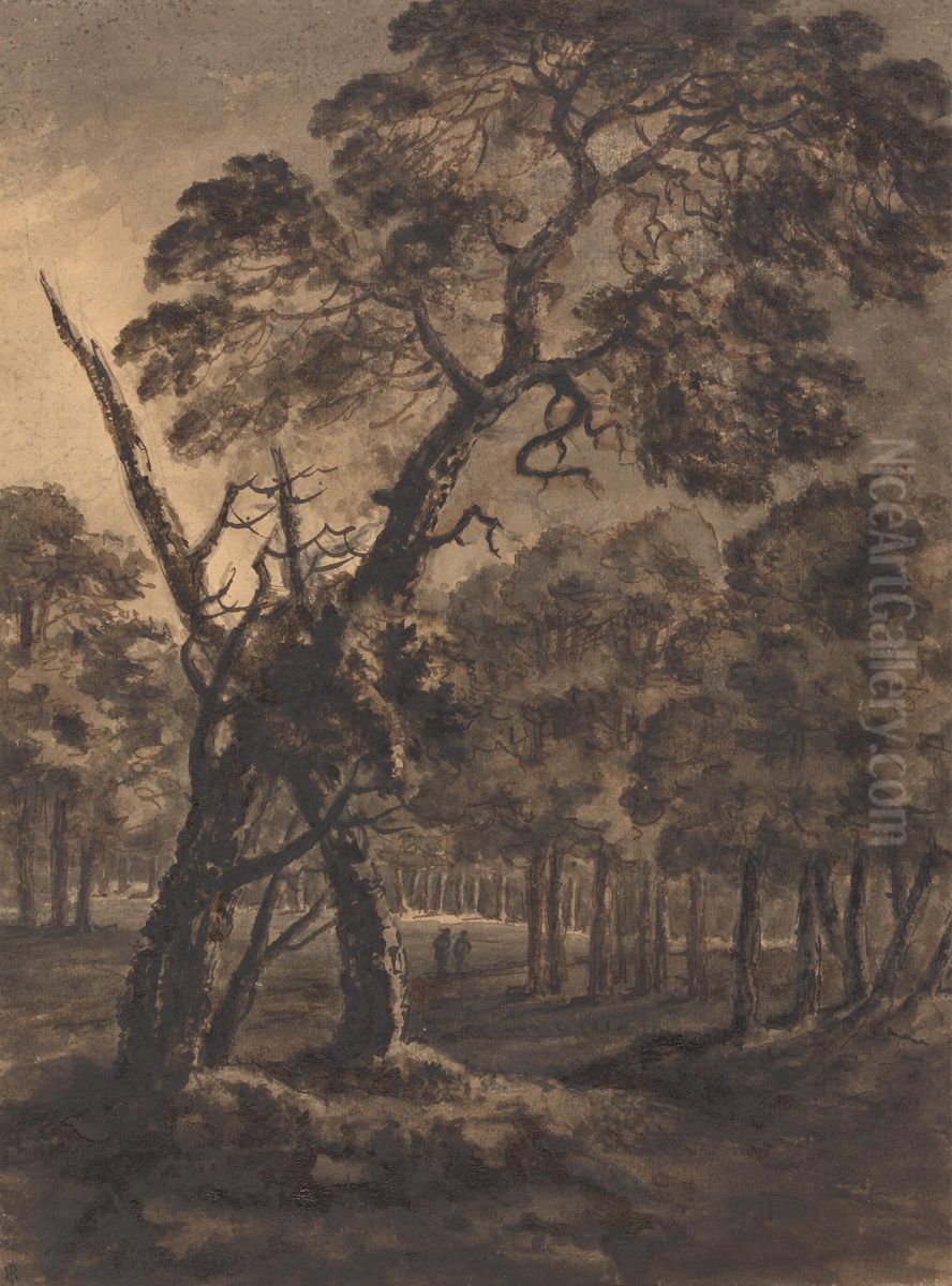 Forest Scene Oil Painting by William Gilpin